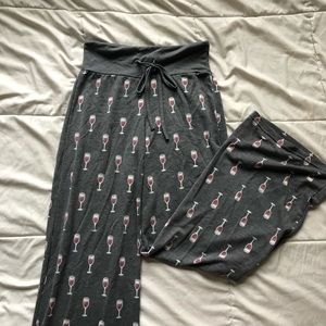 Wine Pattern Pajama Pants Sweats Leggings